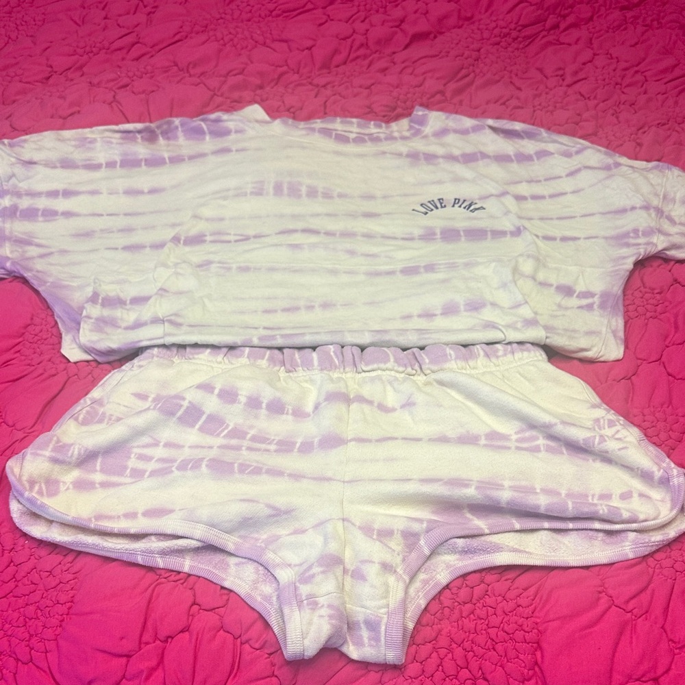 PINK Victoria's Secret Lavender Tie-Dye Lounge set